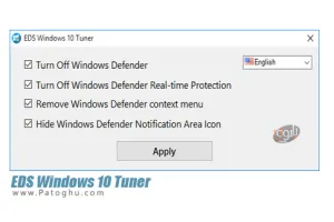 نرم افزار فعال و غیر فعال سازی ویندوز دیفندر در ویندوز 10 با EDS Windows 10 Tuner 1.0.1.2 Final