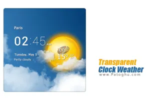 نرم افزار ساعت و نمایش وضعیت آب و هوا برای اندروید - دانلود Transparent Clock Weather Pro v8.48.0