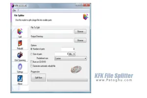 دانلود نرم افزار تکه تکه کردن فایل های حجیم KFK File Splitter 3.26.0.61
