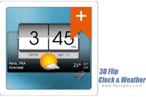 نرم افزار ساعت هوشمند سه بعدی و نمایش آب و هوا برای اندروید 3D Flip Clock &amp; Weather Pro v7.08.1