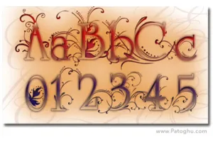 دانلود مجموعه براش فتوشاپ با ترکیبی از فونت و گل و بوته