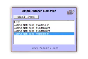 نرم افزار کم حجم حذف ویروس اتوران Simple Autorun Remover 1.0