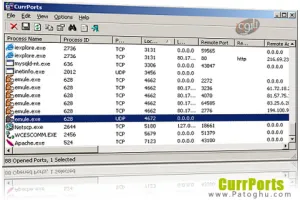نمایش تمامی پورت های باز سیستم | دانلود نرم افزار CurrPorts 2.77