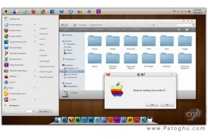 دانلود تم زیبای مکینتاش نقره ای برای ویندوز سون Silver Mac Theme For 7