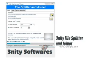 تکه تکه سازی و ترکیب فایل ها 3nity File Splitter and Joiner 2.0