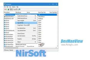 دانلود DevManView 1.66 جایگزین دیوایس منیجر ویندوز