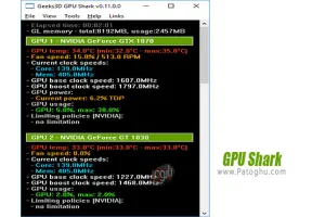 دانلود GPU Shark 2.8.2.0 نمایش جزئیات کارت گرافیک