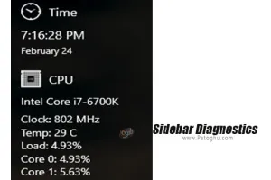 دانلود Sidebar Diagnostics 3.5.8 نمایش اطلاعات سخت افزاری کامپیوتر