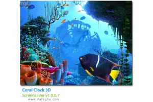 اسکرین سیور بسیار زیبا و جذاب ساعت زیر دریا Coral Clock 3D Screensaver v1.0.0.7