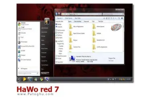 دانلود تم زیبای ویندوز ایکس پی HaWo red 7 Theme