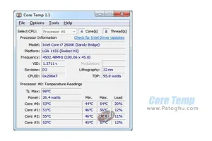 نمایش دهنده دما و جزئیات اطلاعاتی CPU کامپیوتر - دانلود Core Temp 1.18.1